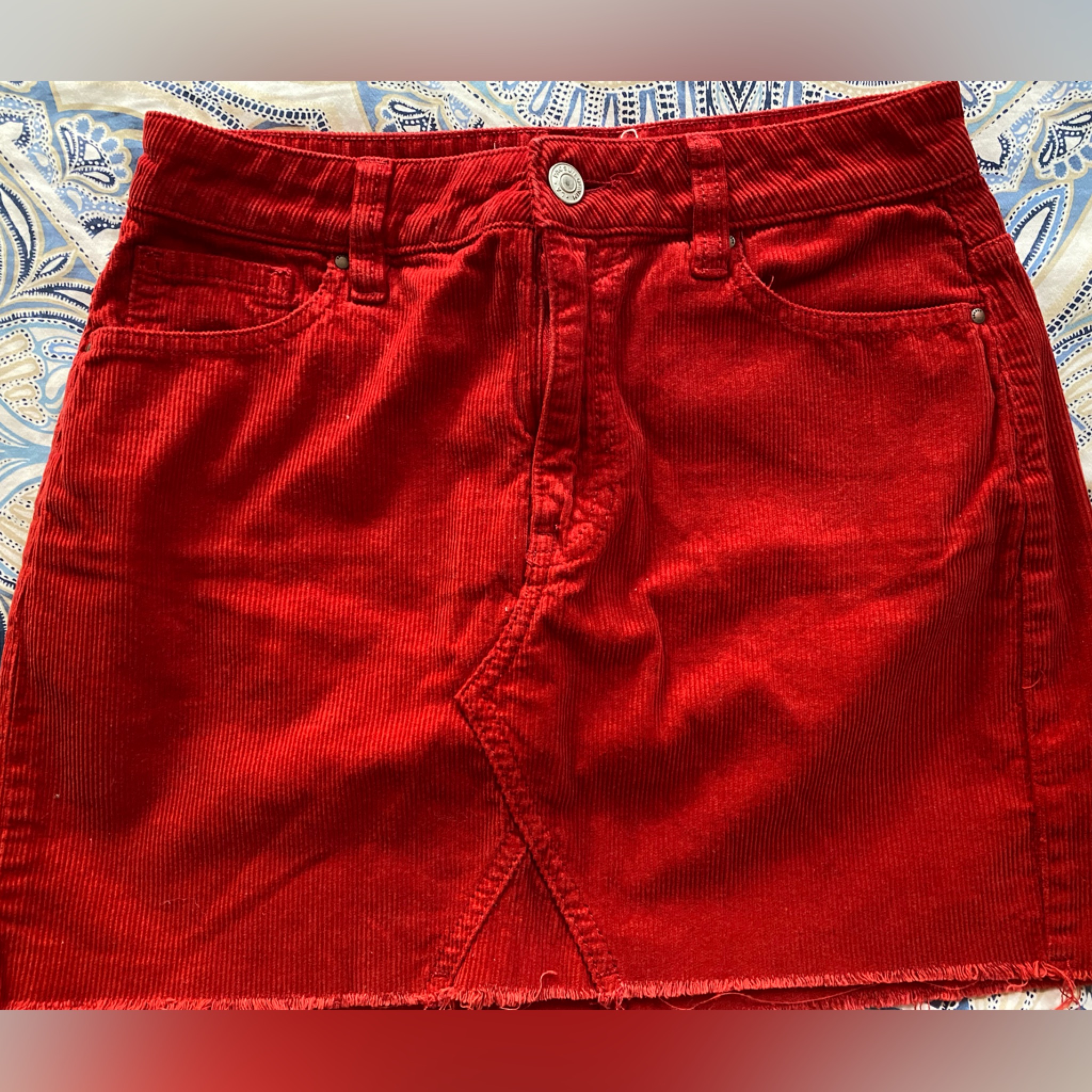 Red Corduroy Skirt From Pacsun.